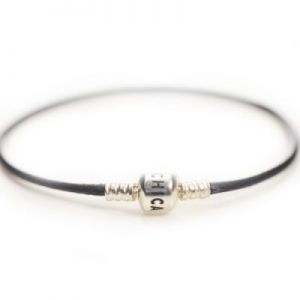 Bransoletka H-WAX COTTON-002 LOGO Czarna